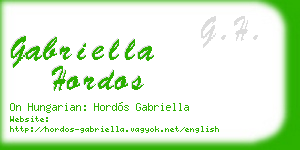 gabriella hordos business card